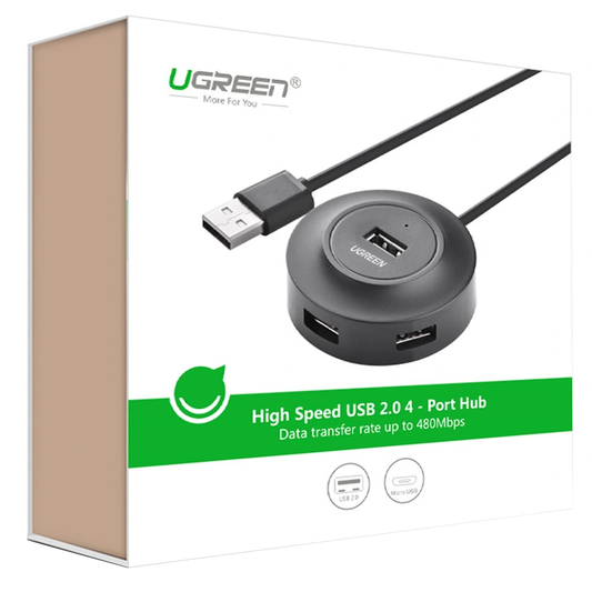 USB Hub UGREEN CR106, 4 x USB-A, 1m, Μαύρο