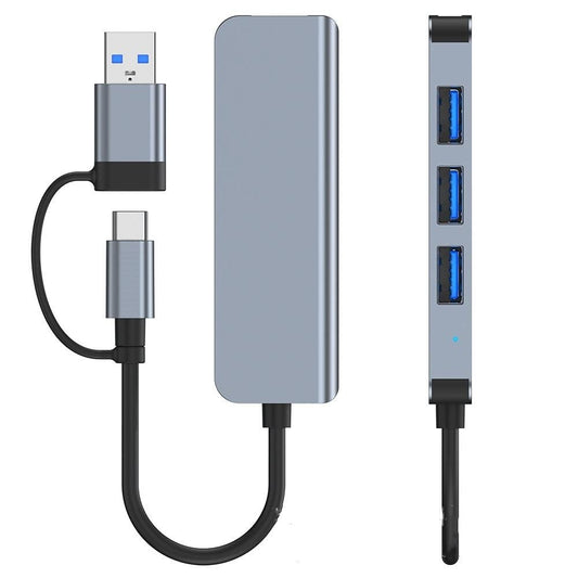 Hub USB / USB-C Techsuit H8 DataBridge, 4in1, Γκρι