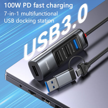 Hub USB / USB-C Yesido HB20, 5in1, Γκρι