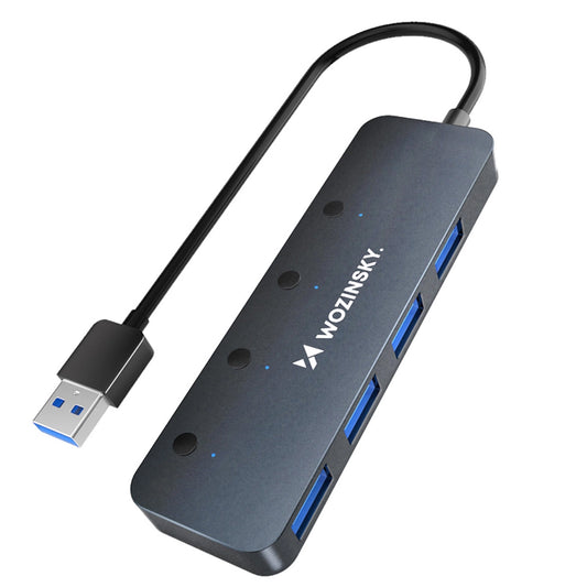 Hub USB WZK WHS080YSS, 4 x USB-A 3.0, Γκρι