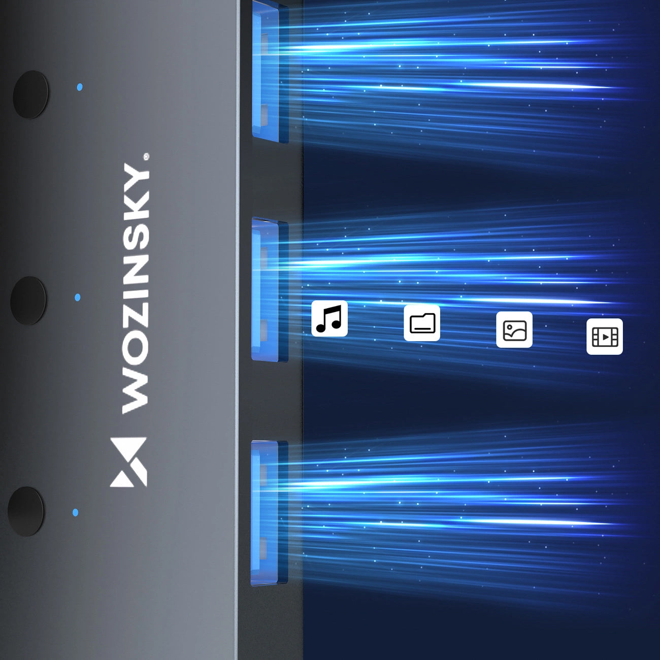 Hub USB WZK WHS080YSS, 4 x USB-A 3.0, Γκρι