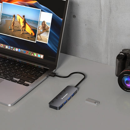 Hub USB WZK WHS080YSS, 4 x USB-A 3.0, Γκρι
