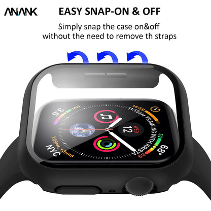 Anank Screen Guard Case for Apple Watch Series 7 45mm, Black
