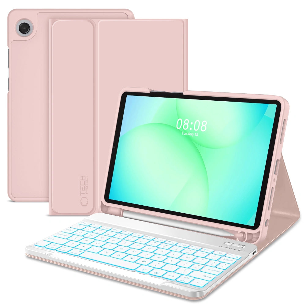 Θήκη με Πληκτρολόγιο για Samsung Galaxy Tab A11+ / Tab A9+, Tech-Protect, SC PEN, Ροζ