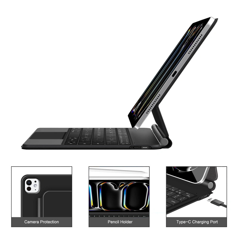 Θήκη με Πληκτρολόγιο για Apple iPad Pro 13 (2025) / (2024), Tech-Protect, SmartCase Magnetic, Μαύρη