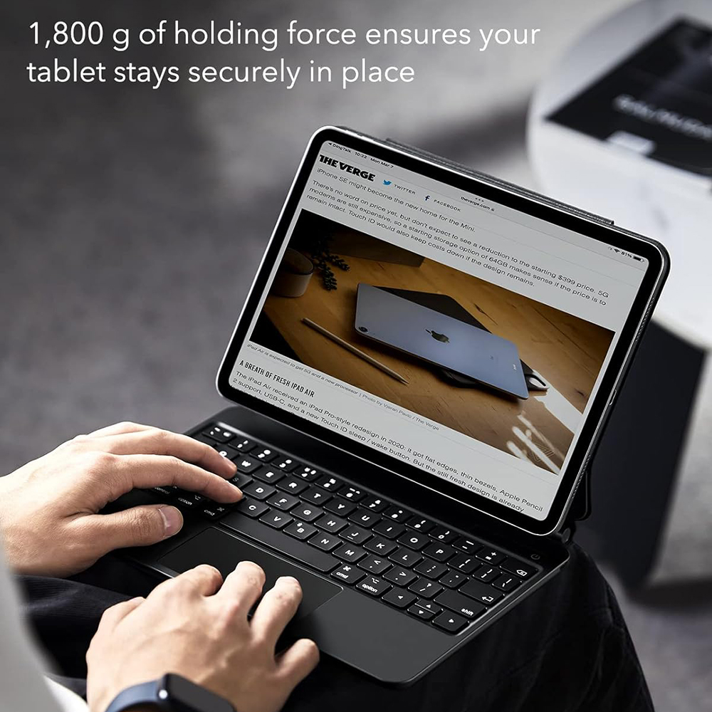 Θήκη με Πληκτρολόγιο για Apple iPad (2025) / (2022), ESR, Rebound, Μαύρη, Επανασφραγισμένη