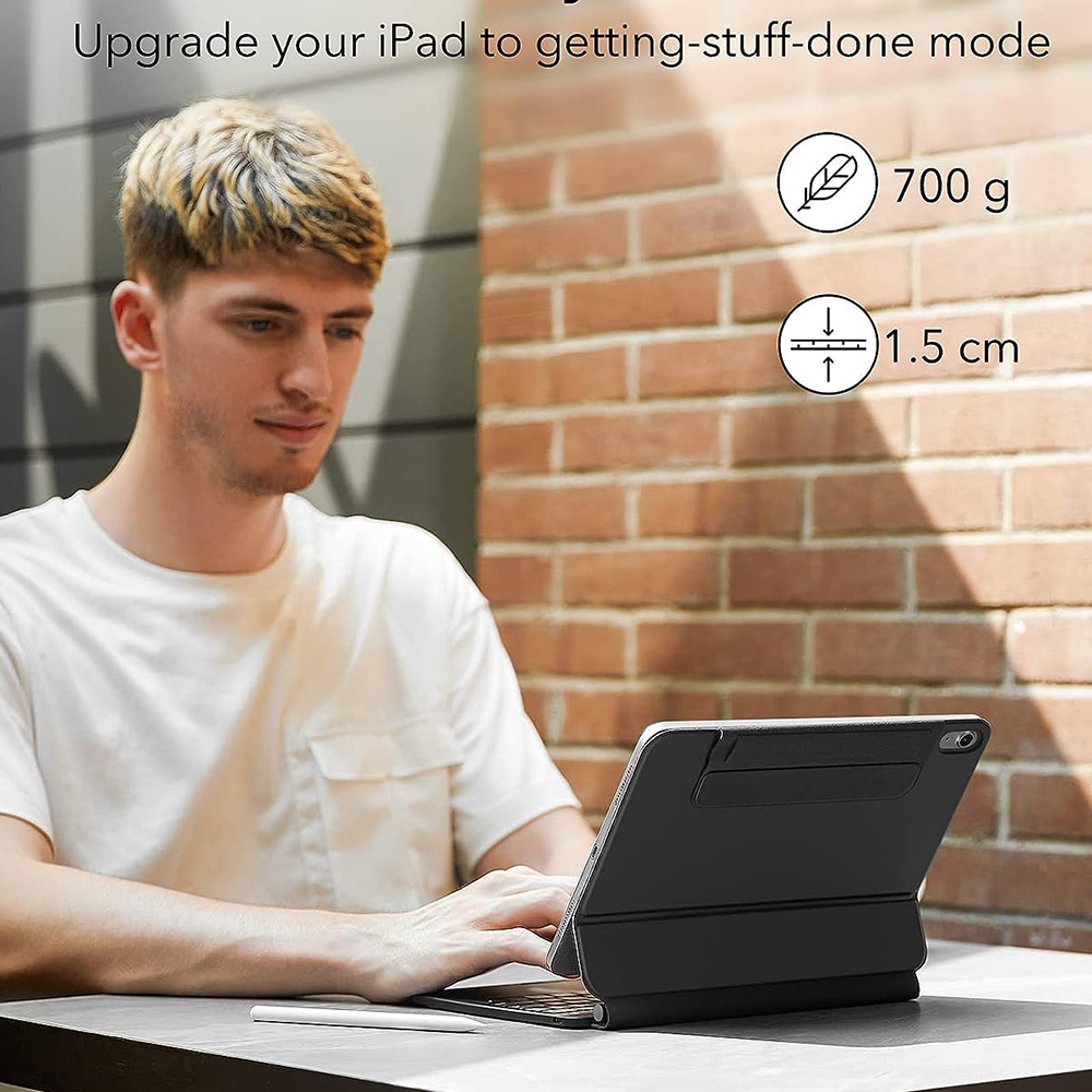 Θήκη με Πληκτρολόγιο για Apple iPad (2025) / (2022), ESR, Rebound, Μαύρη, Επανασφραγισμένη