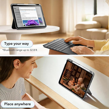 Θήκη με Πληκτρολόγιο για Apple iPad Air 11 (2026) / iPad Air 11 (2025) / Air 11 (2024) / Air (2022) / Air (2020), ESR, Flex, Γκρι