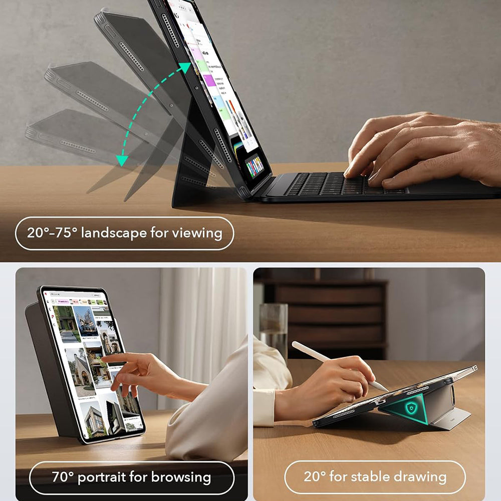 Θήκη με Πληκτρολόγιο για Apple iPad Air 13 (2025) / Air 13 (2024), ESR, Shift, Γκρι