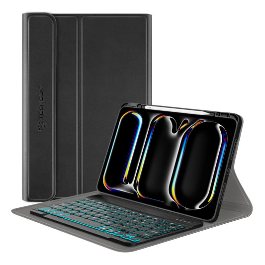 Keyboard Case for Apple iPad Pro 11 (2024), Techsuit, CozyTab, Black