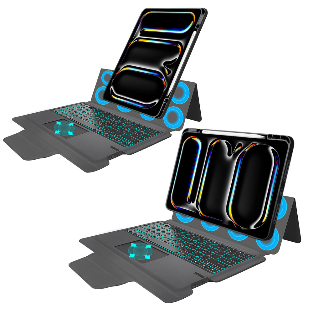 Keyboard Case for Apple iPad Pro 13 (2024), Techsuit, KeyTab Pro, Black