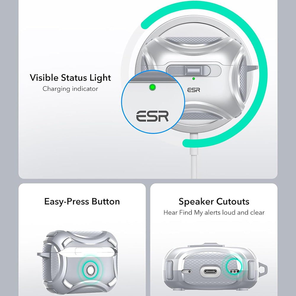 Θήκη ESR Cyber για Apple AirPods Pro Series, Γκρι