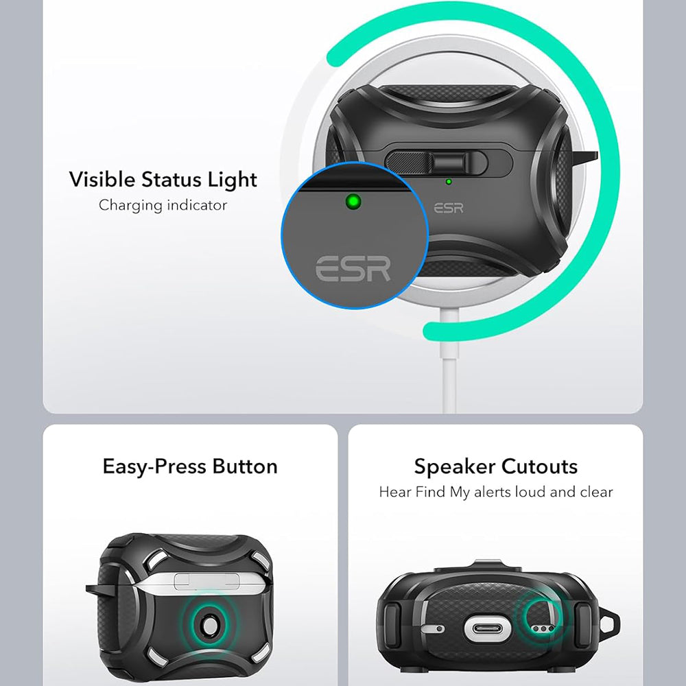 Θήκη ESR Cyber για Apple AirPods Pro Series, Μαύρη