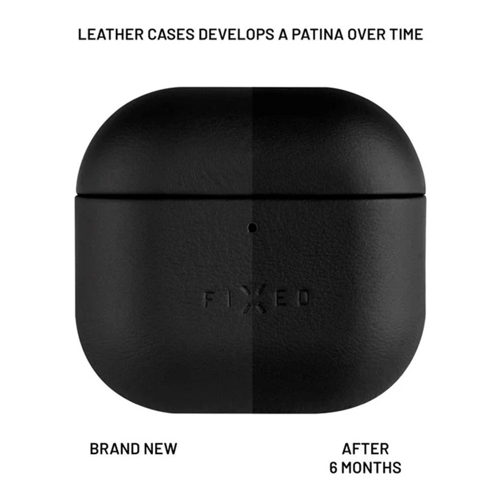 Θήκη Fixed PodsLeather για Apple AirPods 4, Μαύρη