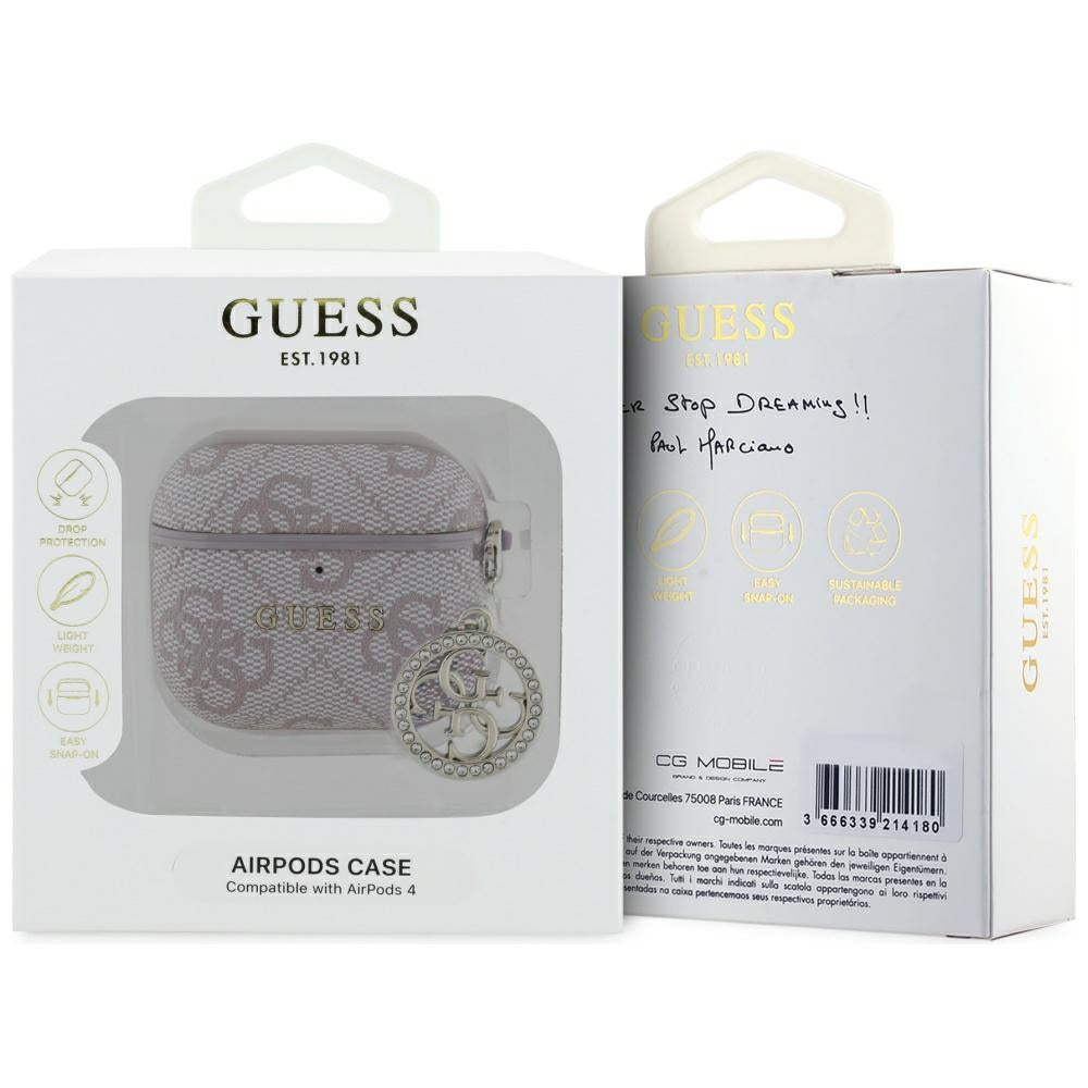Θήκη Guess 4G Strass Charm για Apple AirPods 4, Ροζ