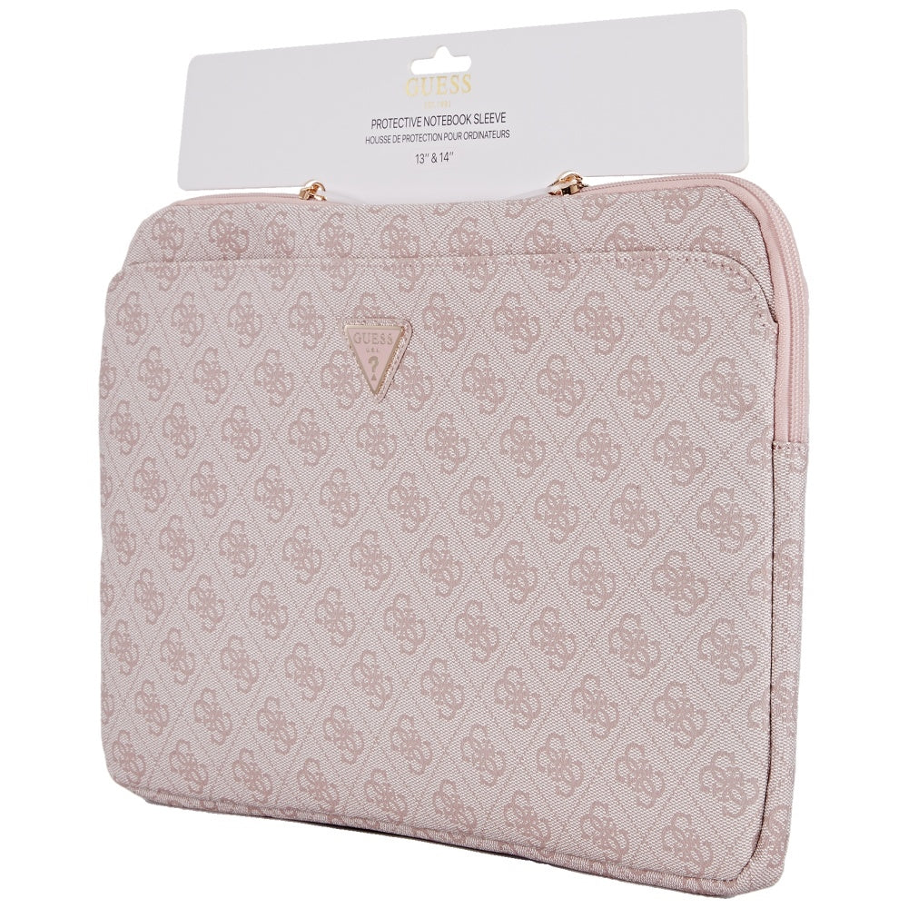 Guess 4G Triangle Logo Case for 14-inch Laptop, Pink
