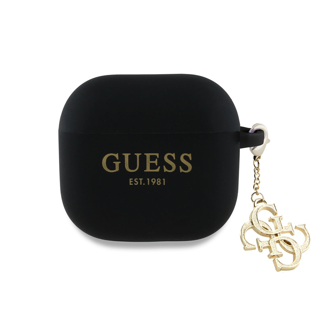 Θήκη Guess W/4G Charm για Apple AirPods 4, Μαύρη