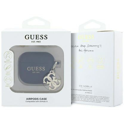Θήκη Guess W/4G Charm για Apple AirPods 4, Μαύρη