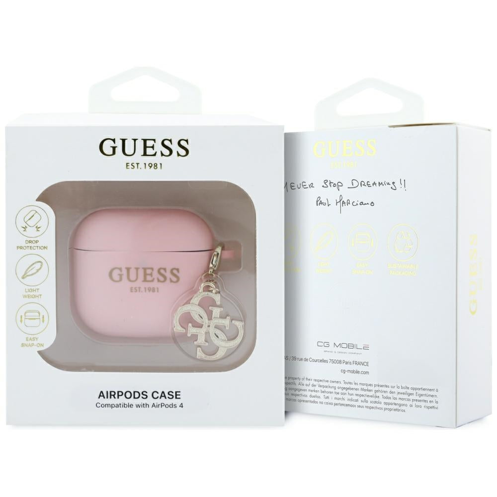 Θήκη Guess W/4G Charm για Apple AirPods 4, Ροζ