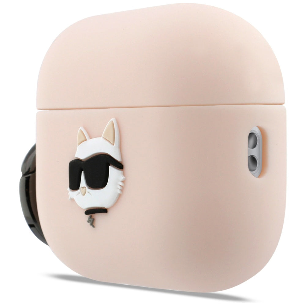 Θήκη Karl Lagerfeld Silicone Choupette's Head 3D για Apple AirPods Pro 3, Ροζ