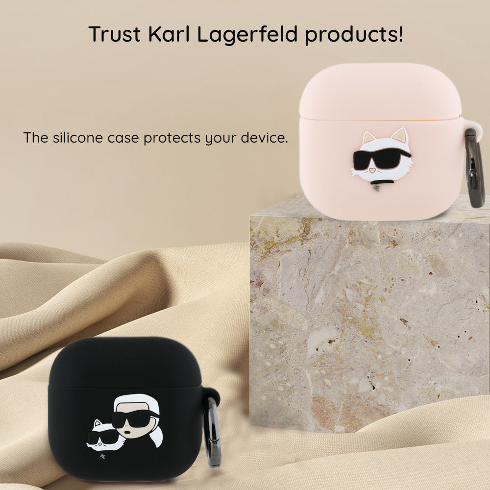 Θήκη Karl Lagerfeld 3D Karl's Head για Apple AirPods 4, Μαύρη