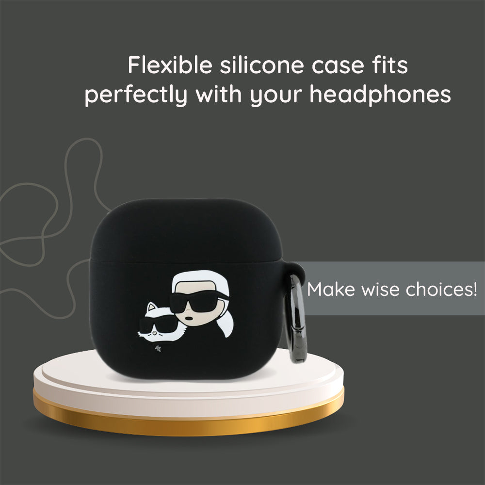 Θήκη Karl Lagerfeld 3D Karl's Head για Apple AirPods 4, Μαύρη