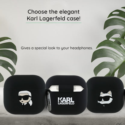 Θήκη Karl Lagerfeld 3D Karl's Head για Apple AirPods 4, Μαύρη