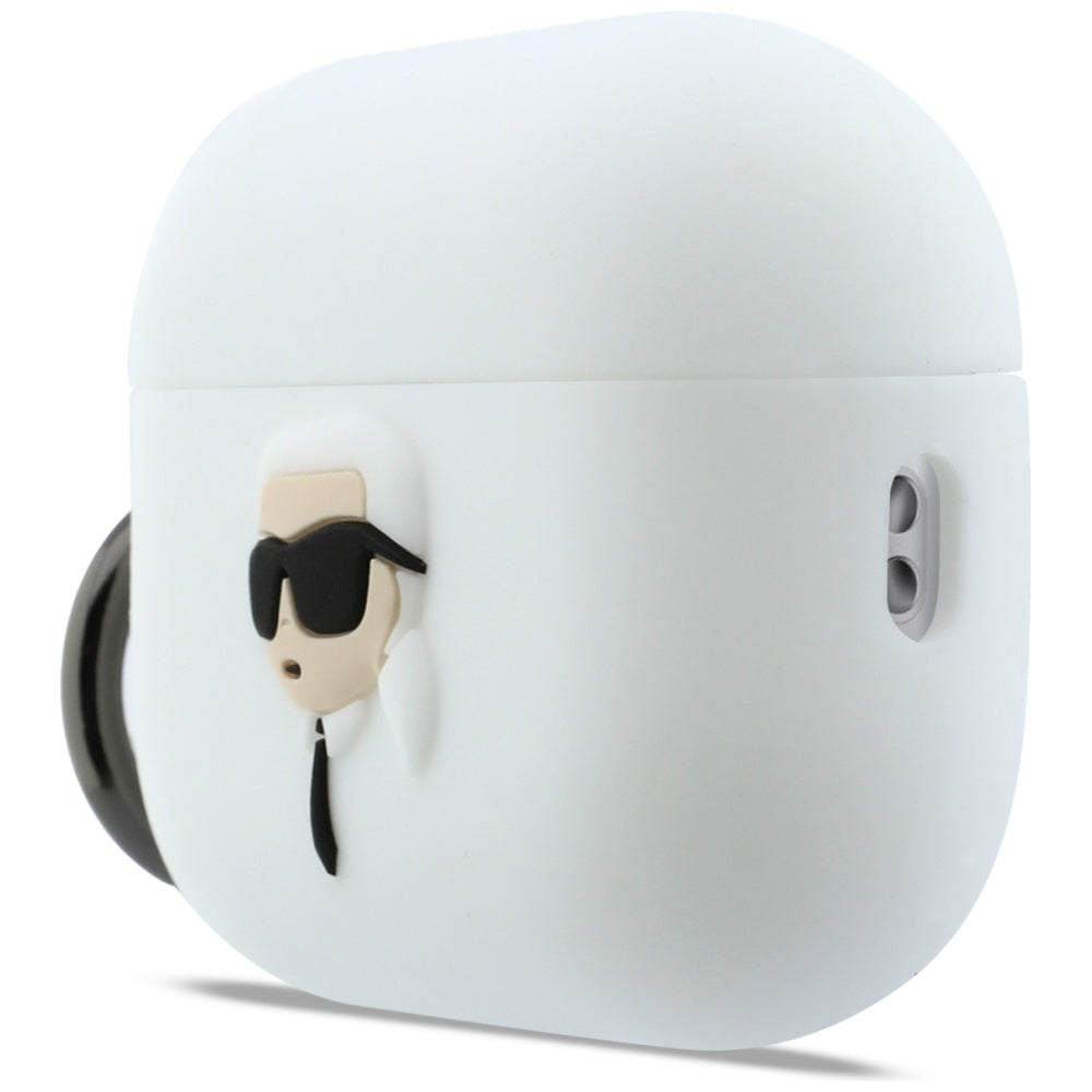 Θήκη Karl Lagerfeld 3D Karl's Head για Apple AirPods Pro 3, Λευκή