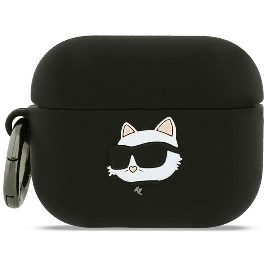 Θήκη Karl Lagerfeld Silicone Choupette's Head 3D για Apple AirPods Pro 3, Μαύρη