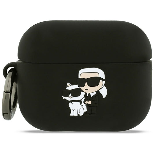 Θήκη Karl Lagerfeld Silicone Karl & Choupette 3D για Apple AirPods Pro 3, Μαύρη