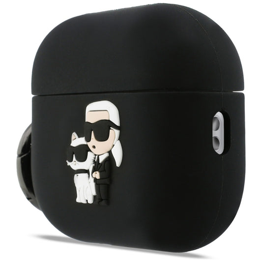 Θήκη Karl Lagerfeld Silicone Karl & Choupette 3D για Apple AirPods Pro 3, Μαύρη