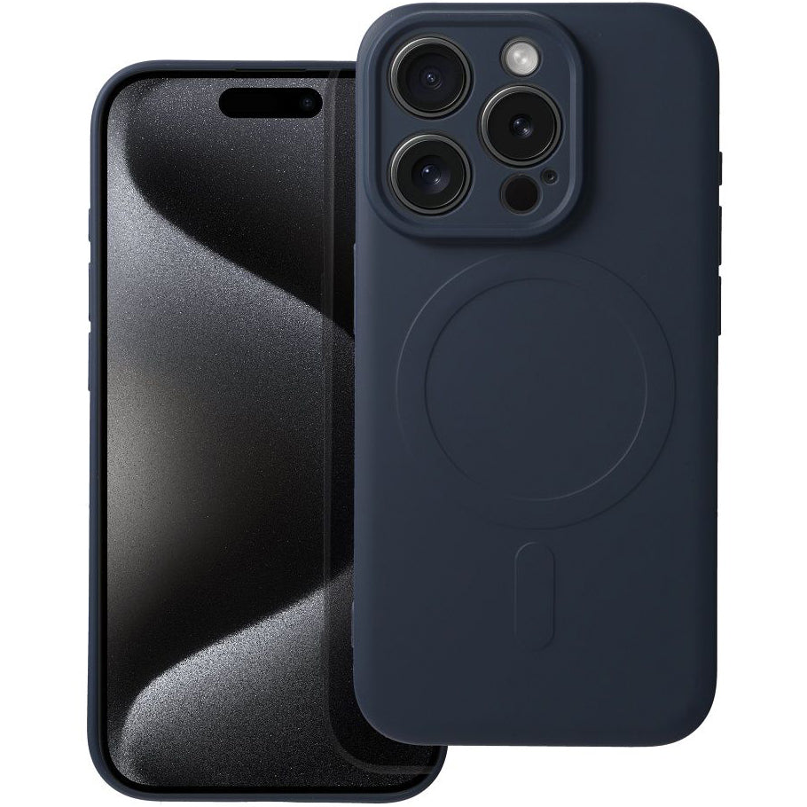 MagSafe Case for Apple iPhone 15 Pro, OEM, Silicone Mag, Navy Blue