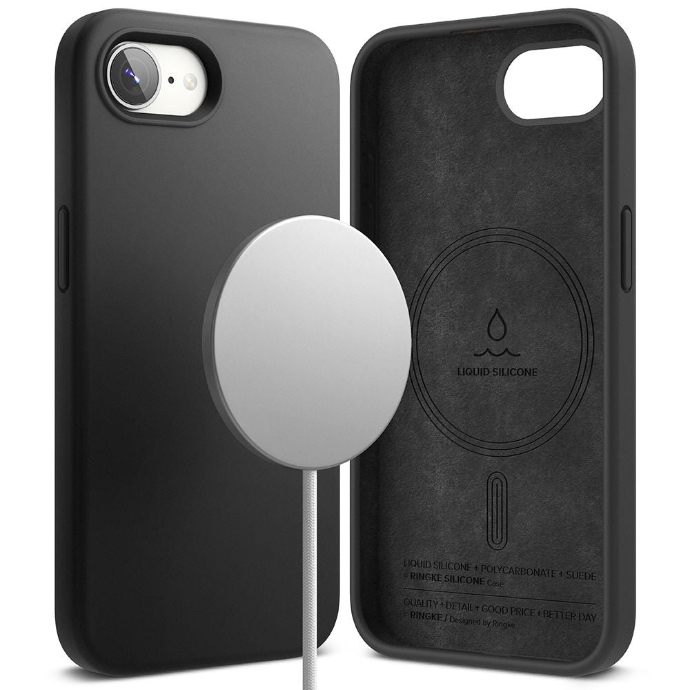 MagSafe Case for Apple iPhone 16e, Ringke, Magnetic Silicone, Black