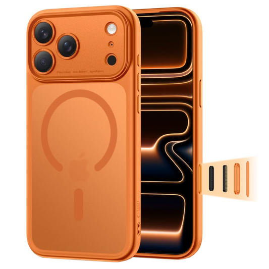 Θήκη MagSafe για Apple iPhone 17 Pro Max, Tech-Protect, MagPeak, Ματ Πορτοκαλί