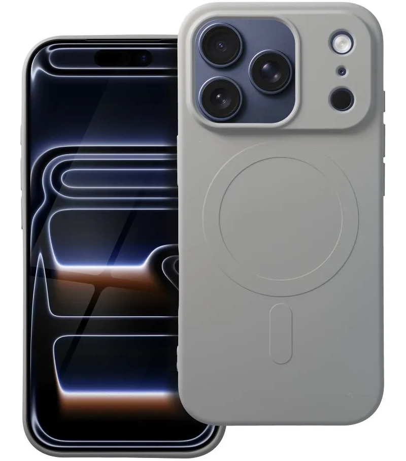 Θήκη MagSafe για Apple iPhone 17 Pro, OEM, Silicone Mag (Μεγάλη Τρύπα), Γκρι