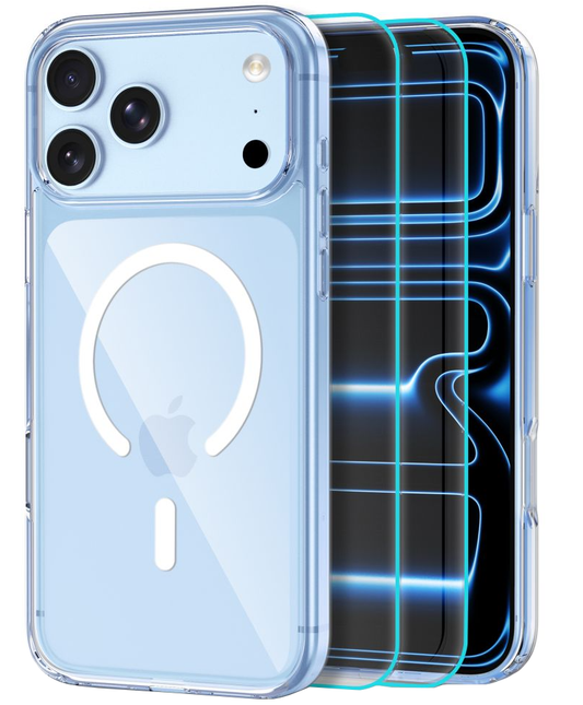 Θήκη MagSafe για Apple iPhone 18 Pro / 17 Pro, Tech-Protect, Flexair Hybrid με Προστατευτικό Οθόνης, Διαφανής