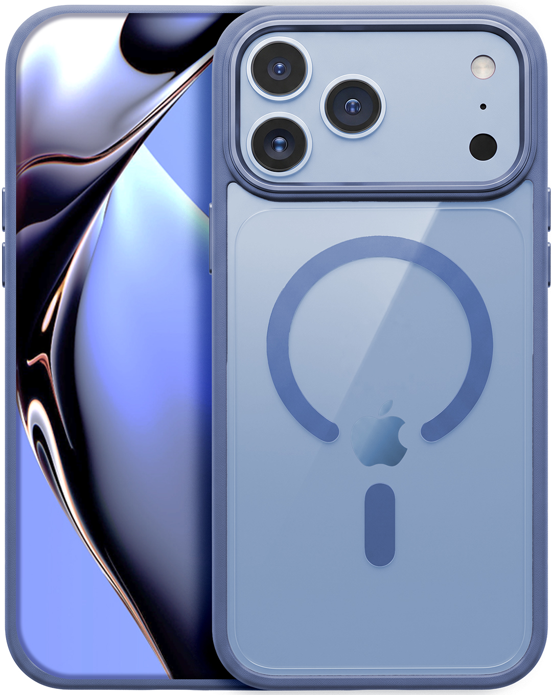 Θήκη MagSafe για Apple iPhone 18 Pro Max / 17 Pro Max, OEM, Χρώμα Clear Mag, Μπλε