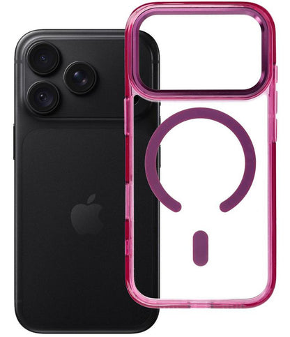 Θήκη MagSafe για Apple iPhone 18 Pro / iPhone 17 Pro, OEM, Frame Clear Hybrid, Βυσσινί