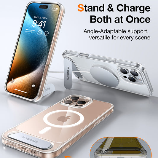 Θήκη MagSafe για Apple iPhone 16 Pro, Torras, Pstand, Διαφανής