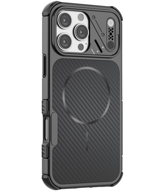 MagSafe Case for Apple iPhone 16 Pro, OEM, Carbon and Corner Protection, Black