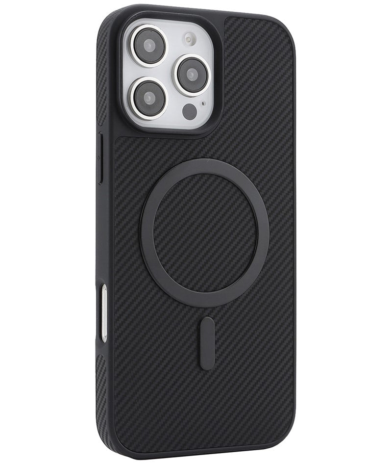 Θήκη MagSafe για Apple iPhone 16 Pro, OEM, Carbon Metal Ring, Μαύρο