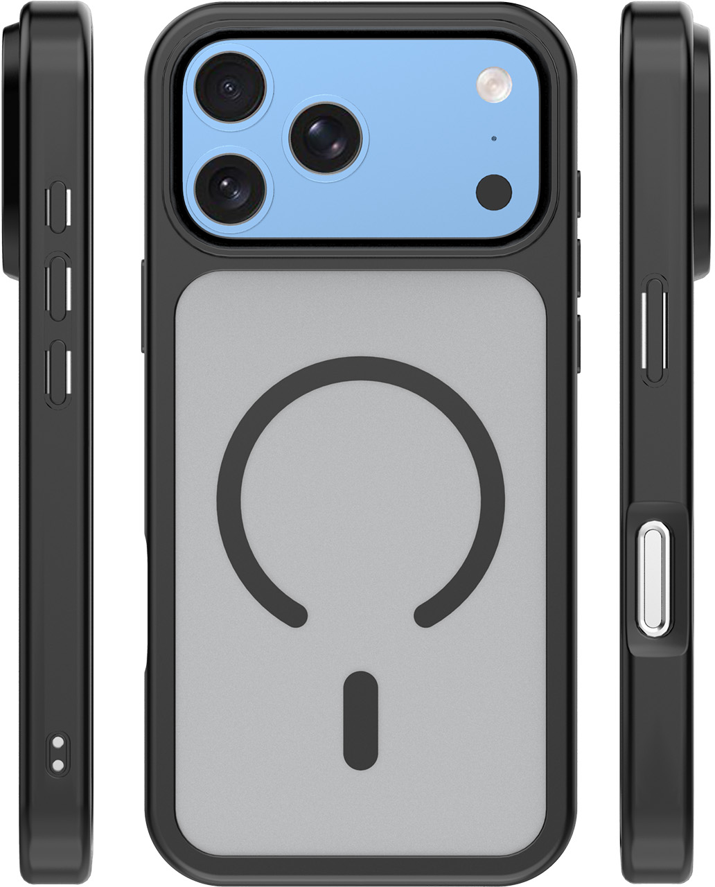 Θήκη MagSafe για Apple iPhone 18 Pro / 17 Pro, OEM, Mag Big Hole, Μαύρη Ματ