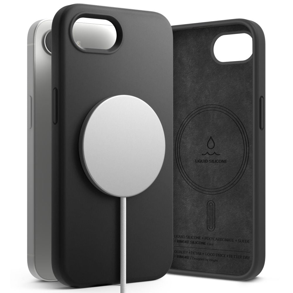MagSafe Case for Apple iPhone 16e, Ringke, Magnetic Silicone, Black