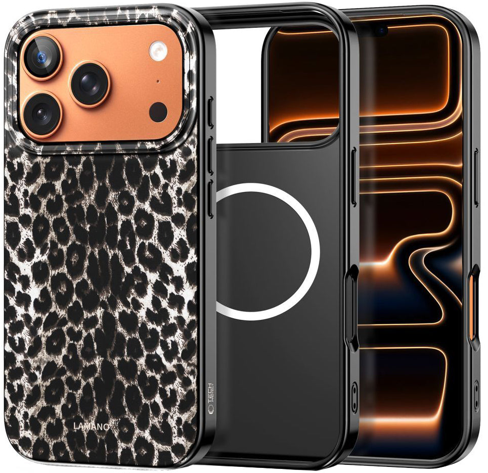Θήκη MagSafe για Apple iPhone 17 Pro, Tech-Protect, Lamano Leopard, Μαύρη
