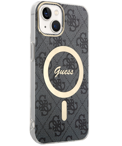 Θήκη MagSafe για Apple iPhone 15, Guess, 4G IML, Μαύρη GUHMP15SH4STK