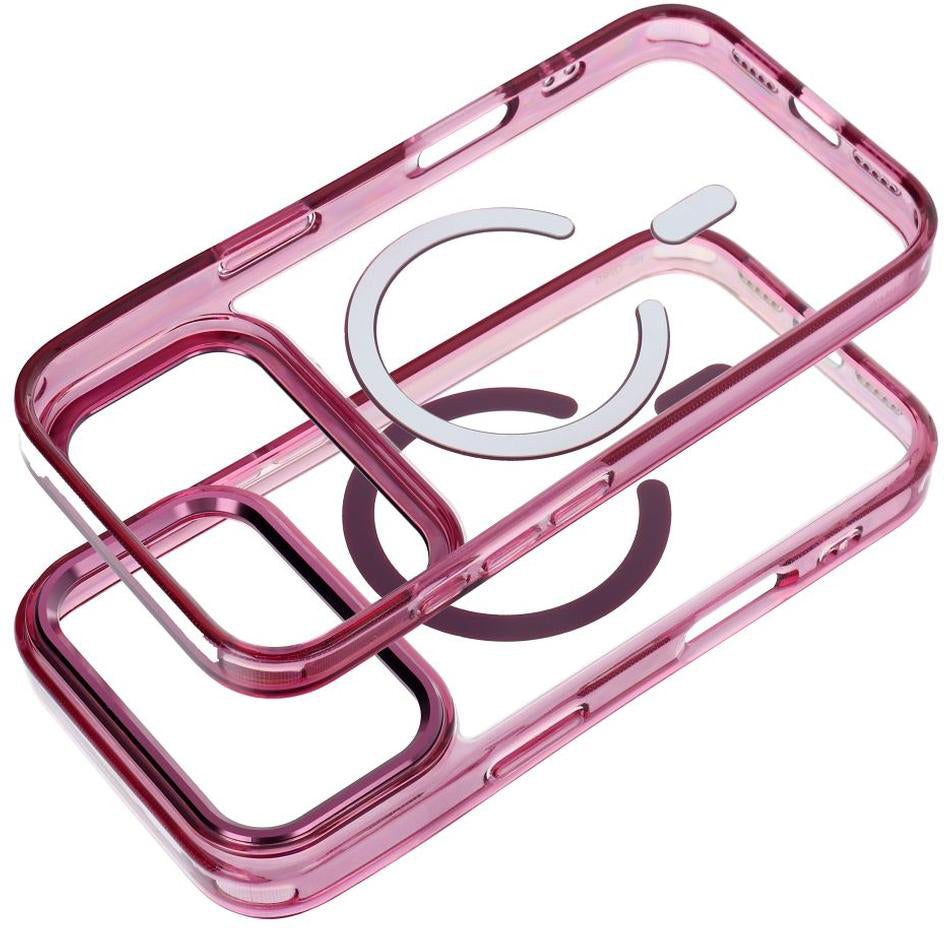 Θήκη MagSafe για Apple iPhone 18 Pro / iPhone 17 Pro, OEM, Frame Clear Hybrid, Βυσσινί