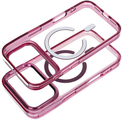 Θήκη MagSafe για Apple iPhone 18 Pro / iPhone 17 Pro, OEM, Frame Clear Hybrid, Βυσσινί