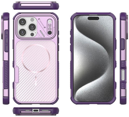 MagSafe Case for Apple iPhone 16 Pro, OEM, Carbon and Corner Protection, Purple