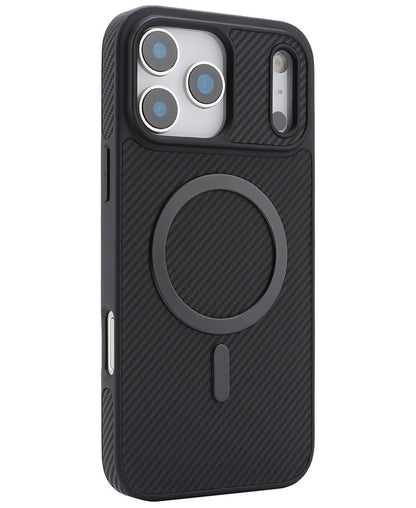 Θήκη MagSafe για Apple iPhone 17 Pro, OEM, Carbon Metal Ring, Μαύρο