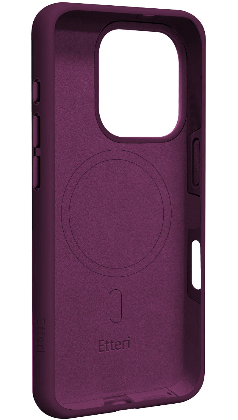 MagSafe Case for Apple iPhone 16 Pro, Etteri, Silicone Mag, Burgundy